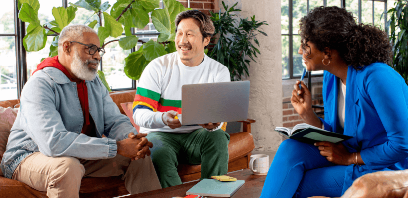 Three team members discussion